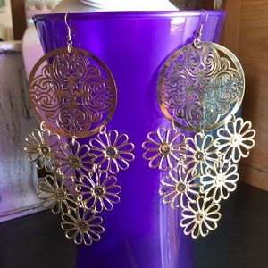 Large Gold Dangle Earrings